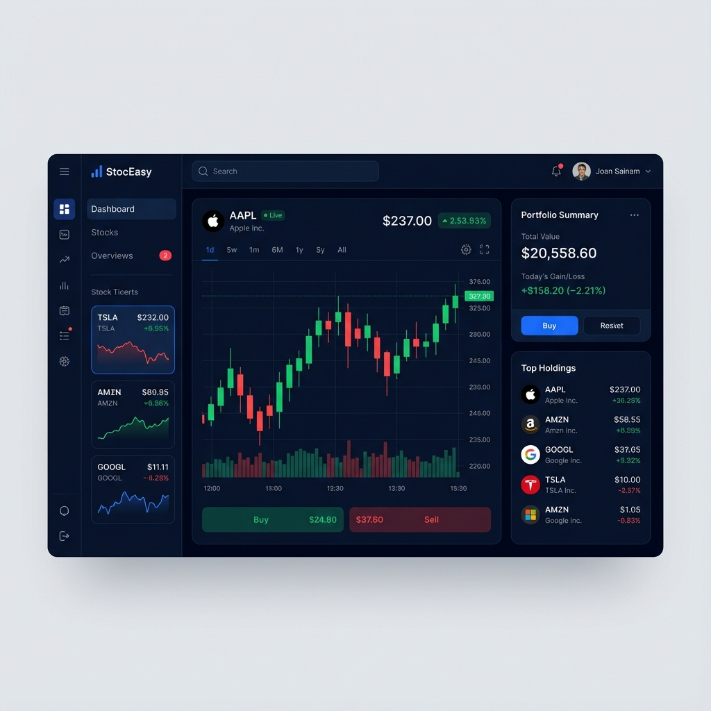 StockEasy - Real-time stock market data and portfolio management by Kuldeep